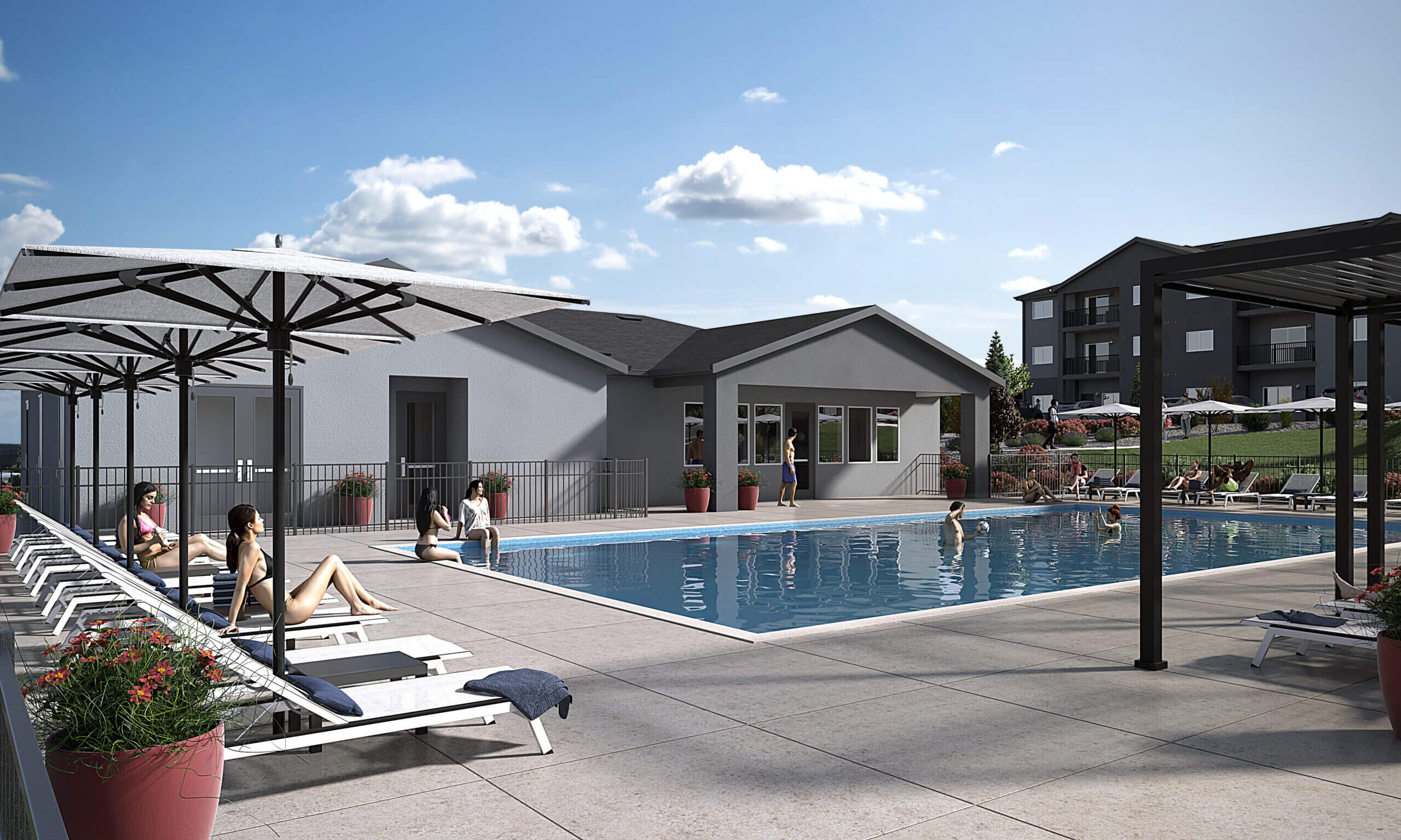 Outdoor pool area at The Ridge at Sun Valley