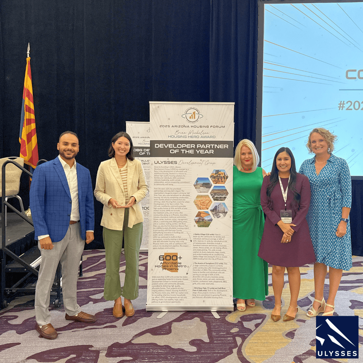 Ahmed, Heather, Angela, Julie, and Roxanna at the Housing Heroes awards
