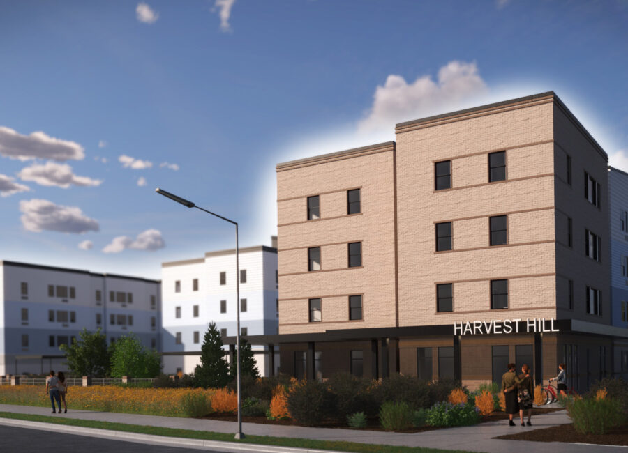 front rendering of harvest hill